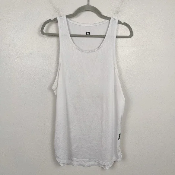 ASRV DSG-0830 AeroSilver Tank Top Mens Medium White Performance Gym Running - Picture 2 of 10